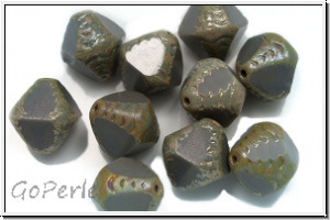 b�hm. Glasperle, Bicone, 12mm, table cut, grey, op., 10 Stk.