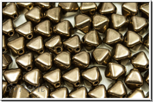 b�hm. Glasperle, Bicone, 6mm, 24kt goldbronze, met., 30 Stk.