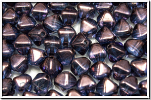b�hm. Glasperle, Bicone, 6mm, crystal, trans., vega luster, 30 Stk.