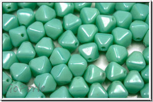 b�hm. Glasperle, Bicone, 6mm, green, mint, op., 30 Stk.