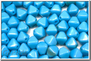 b�hm. Glasperle, Bicone, 6mm, aqua, op., 30 Stk.
