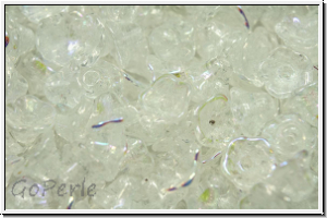 Bl�ten "Flower Cups", 5x7mm, crystal, trans., AB, 25 Stk.