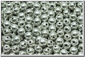 b�hm. Glasperle, rund, 4mm, black, op., full silver, 50 Stk.