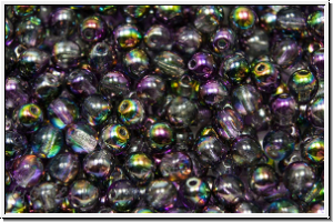 b�hm. Glasperle, rund, 4mm, crystal, trans., magic lilac, 50 Stk.