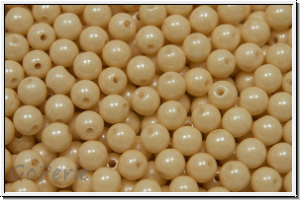 b�hm. Glasperle, rund, 4mm, white, op., champagne luster, 50 Stk.