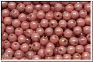 b�hm. Glasperle, rund, 4mm, white, op., rose gold luster, 50 Stk.