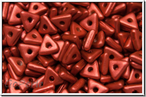 Tri-Beads, 4mm, lava red, met., satin, 100 Stk.
