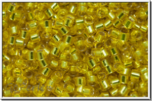 DB0145, MIYUKI Delica, 11/0, yellow, trans., silver-ld., 5g