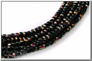 b�hm. Glasperle, rund, 2mm, black, op., half sliperit, 1 Strang