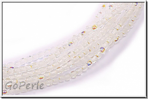 b�hm. Glasperle, rund, 2mm, crystal, trans., AB, 1 Strang