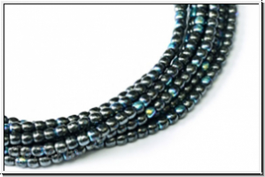 b�hm. Glasperle, rund, 2mm, hematite, met., AB, 1 Strang