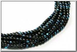 b�hm. Glasperle, rund, 2mm, black, op., AB, 1 Strang