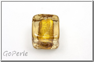 b�hm. Lampenperle, W�rfel, topaz, lt., trans., Silbereinzug, 1 Stk.