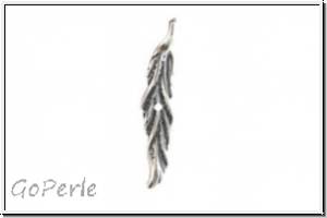 Toggle Bar "Small Leaf" TRINITY BRASS, 6x30mm, antikversilbert, Messing, 1 Stk.