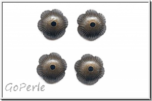 Perlenkappe "Bl�tenkelch, gerillt" TERRA VINTAGE, 6x2mm, antikmessingfb., Messing, 1 Stk.