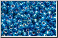 RR-11-1025, MIYUKI Rocailles, 11/0, blue, capri, trans., silver-ld., AB, 10g