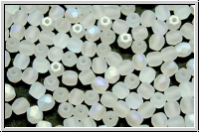 B�hm. Glasschliffperle, feuerpol., 3mm, crystal, trans., matte, AB, 50 Stk.