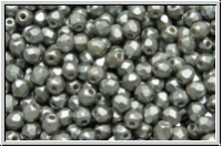 B�hm. Glasschliffperle, feuerpol., 3mm, white, alabaster, lt. grey, pastel, 50 Stk.