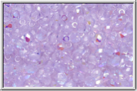 B�hm. Glasschliffperle, feuerpol., 3mm, violet, trans., AB, 50 Stk.