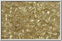 B�hm. Glasschliffperle, feuerpol., 3mm, crystal, trans., gold-ld., 50 Stk.
