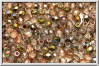 B�hm. Glasschliffperle, feuerpol., 3mm, crystal, trans., half vitex, 50 Stk.