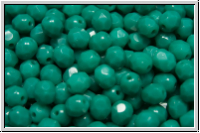 B�hm. Glasschliffperle, feuerpol., 4mm, turquoise, lt., persian, op., 50 Stk.