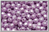B�hm. Glasschliffperle, feuerpol., 4mm, white, alabaster, light rose pastel, 50 Stk.