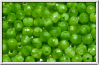 B�hm. Glasschliffperle, feuerpol., 4mm, green, moonlight, 50 Stk.