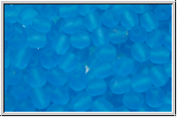 B�hm. Glasschliffperle, feuerpol., 4mm, aqua, trans., matte, 50 Stk.