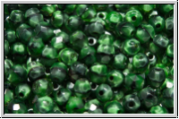B�hm. Glasschliffperle, feuerpol., 4mm, green/black, moonlight, 50 Stk.