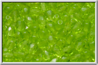 B�hm. Glasschliffperle, feuerpol., 4mm, lime, trans., 50 Stk.