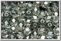 B�hm. Glasschliffperle, feuerpol., 6mm, crystal, trans., luster, 25 Stk.