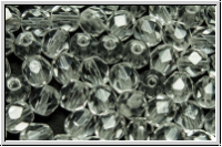 B�hm. Glasschliffperle, feuerpol., 6mm, crystal, trans., 25 Stk.