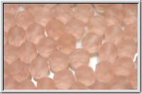 B�hm. Glasschliffperle, feuerpol., 6mm, rosaline, trans., matte, 25 Stk.