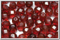 B�hm. Glasschliffperle, feuerpol., 6mm, golden ruby, trans., 25 Stk.