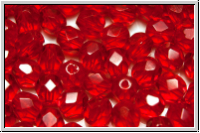 B�hm. Glasschliffperle, feuerpol., 6mm, siam, lt., trans., 25 Stk.