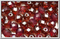 B�hm. Glasschliffperle, feuerpol., 6mm, rose, opal, half apricot luster, 25 Stk.