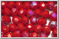 B�hm. Glasschliffperle, feuerpol., 6mm, red, op., AB, 25 Stk.