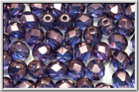 B�hm. Glasschliffperle, feuerpol., 6mm, crystal, trans., vega luster, 25 Stk.
