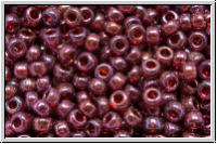 RR-11-0313, MIYUKI Rocailles, 11/0, cranberry, trans., gold luster, 10g