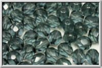 B�hm. Glasschliffperle, feuerpol., 6mm, grey, trans., 25 Stk.