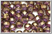 B�hm. Glasschliffperle, feuerpol., 6mm, crystal, trans., vega luster, 25 Stk.