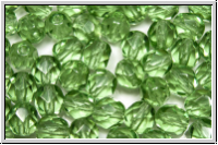 B�hm. Glasschliffperle, feuerpol., 6mm, erinite, trans., 25 Stk.