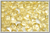 B�hm. Glasschliffperle, feuerpol., 6mm, topaz, lt. colorado, trans., 25 Stk.