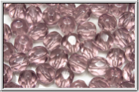 B�hm. Glasschliffperle, feuerpol., 6mm, violet, trans., 25 Stk.