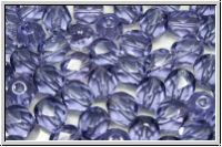 B�hm. Glasschliffperle, feuerpol., 6mm, tanzanite, trans., 25 Stk.