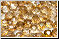 B�hm. Glasschliffperle, feuerpol., 6mm, crystal, trans., honey luster, 25 Stk.