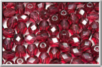B�hm. Glasschliffperle, feuerpol., 5mm, fuchsia, trans., 25 Stk.
