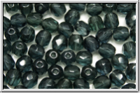 B�hm. Glasschliffperle, feuerpol., 5mm, montana, trans., 25 Stk.