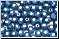 B�hm. Glasschliffperle, feuerpol., 5mm, antique blue, met., 25 Stk.